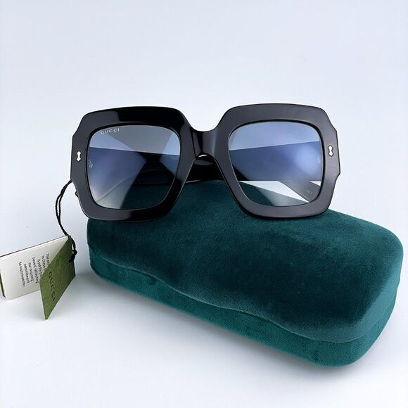 SALE! NEW Gucci GG1111S 001 Black Grey Gradient Square Unisex Sunglasses main image 13